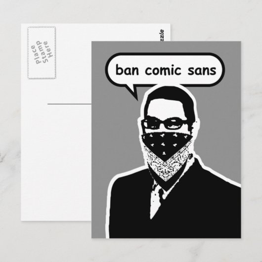 Ban Comic Sans Postkarte (Vorne/Hinten)