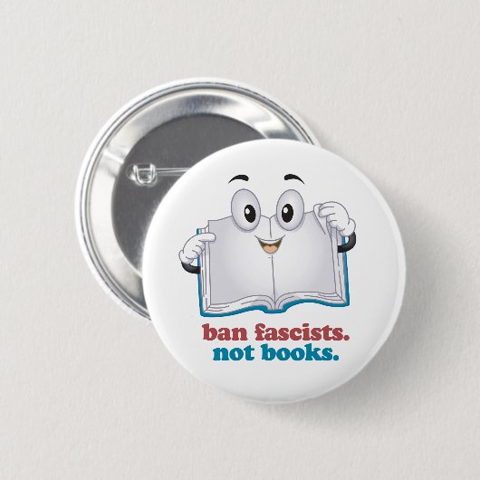 Ban Faschisten keine Bücher Button (Vorne & Hinten)
