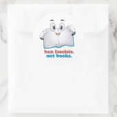 Ban Faschisten keine Bücher Runder Aufkleber (Tasche)