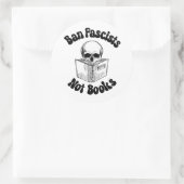 Ban Faschisten keine Bücher Runder Aufkleber (Tasche)