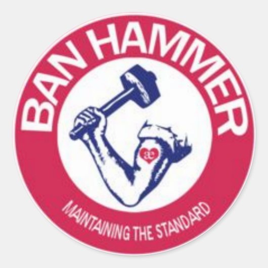 BAN HAMMER STICKERS (Vorderseite)
