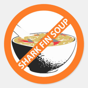 BAN SHARK FIN SOUP RUNDER AUFKLEBER