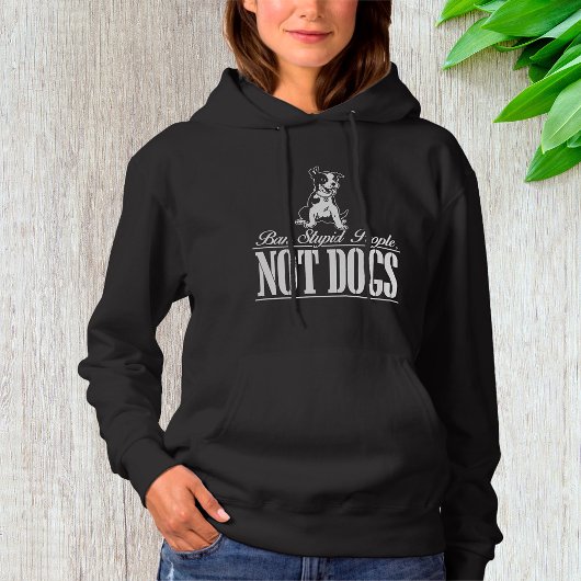 Ban Stupid People not dogs Funny Pitbull Zitat Hoodie