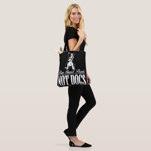 Ban Stupid People not dogs tote Bag Tasche (Am Model)