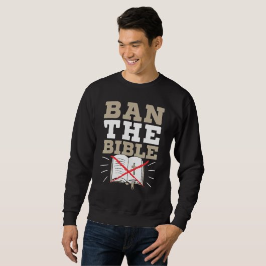 Ban The Bible Anti Religion Agnostic Blackcraft At Sweatshirt (Vorne ganz)