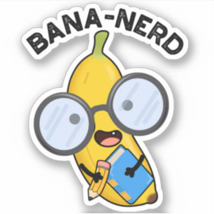 Bana-Nerd Funny Fruit Nerd Pun Aufkleber