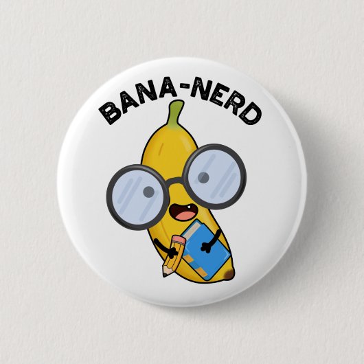 Bana-Nerd Funny Fruit Nerd Pun Button (Vorderseite)