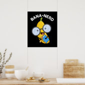 Bana-Nerd Funny Fruit Nerd Pun Dark BG Poster (Küche)