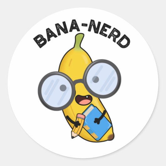 Bana-Nerd Funny Fruit Nerd Pun Runder Aufkleber (Vorderseite)