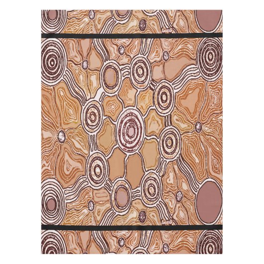 Banagan Gold Aborigine-Kunst Tischdecke (Vorderseite)