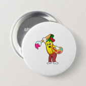 Banana als Maler mit Pinsel Button (Vorne & Hinten)