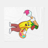 Banana als Maler mit Pinsel Fleecedecke (Vorderseite (Horizontal))