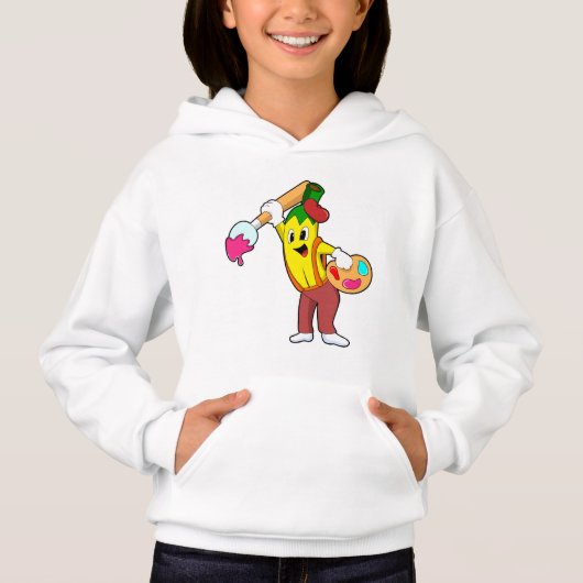 Banana als Maler mit Pinsel Hoodie (Vorderseite)