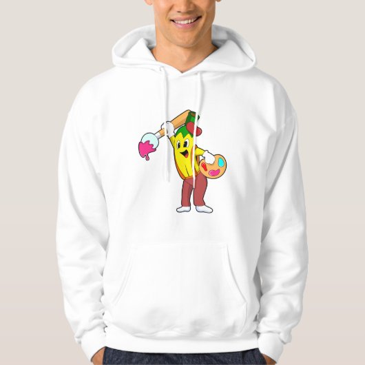 Banana als Maler mit Pinsel Hoodie (Vorderseite)