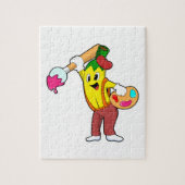Banana als Maler mit Pinsel Puzzle (Vertikal)