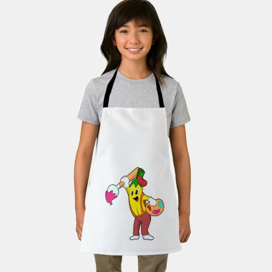 Banana als Maler mit Pinsel Schürze (Insitu)