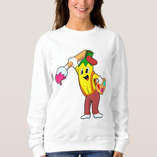 Banana als Maler mit Pinsel Sweatshirt (Vorderseite)