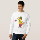 Banana als Maler mit Pinsel Sweatshirt (Vorne ganz)
