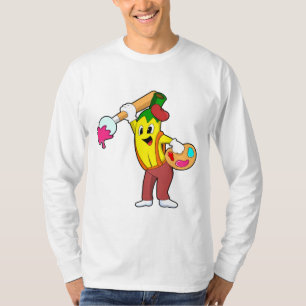 Banana als Maler mit Pinsel T-Shirt