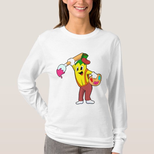 Banana als Maler mit Pinsel T-Shirt (Vorderseite)