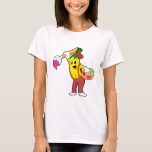 Banana als Maler mit Pinsel T-Shirt
