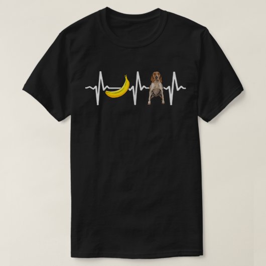 Banana American English Coonhound Heartbeat Dog Lo T-Shirt (Design vorne)