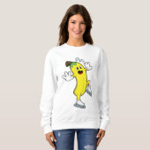 Banana at Ice Skaten mit Ice-Skaten.PNG Sweatshirt (Vorne ganz)