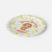 Banana Baby Monkey Happy Birthday Paper Teller (Schrägansicht)