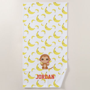 Banana Baby Monkey Happy Birthday Strandtuch