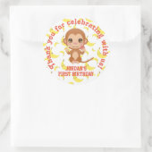 Banana Baby Monkey Vielen Dank Runder Aufkleber (Tasche)