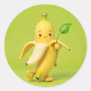 „Banana Baby sagt Hallo! 🍌💙 Füge Süße und ein Lä Runder Aufkleber