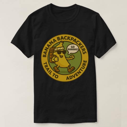 Banana Backpacker Wandern T-Shirt (Design vorne)