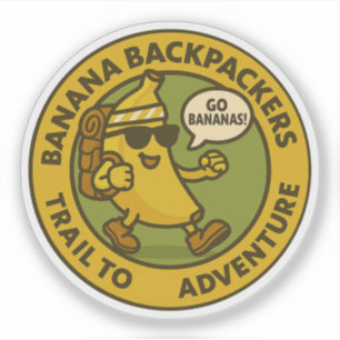 Banana Backpackers Trail To Abenteuer Aufkleber