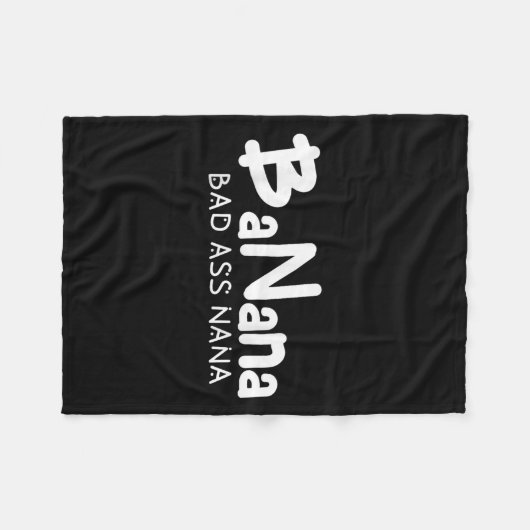 Banana Bad Nana Funny Grandma Mom Family Quote  Fleecedecke (Vorderseite (Horizontal))