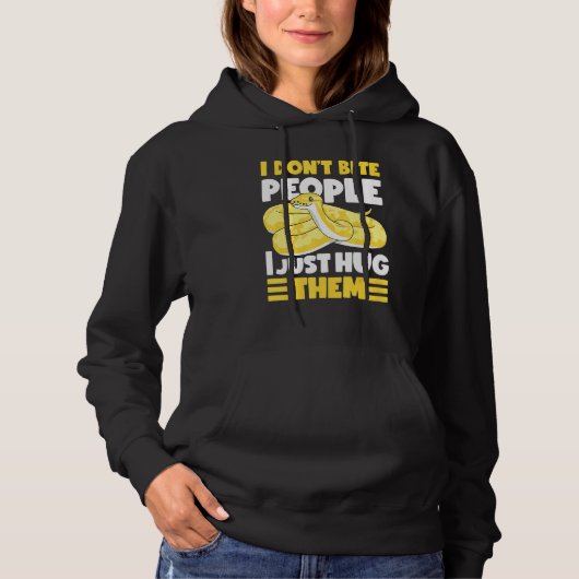 Banana Ball Python I Don't Bite People I Just Hug Hoodie (Vorderseite)