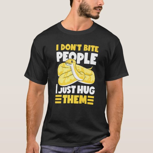 Banana Ball Python I Don't Bite People I Just Hug T-Shirt (Vorderseite)