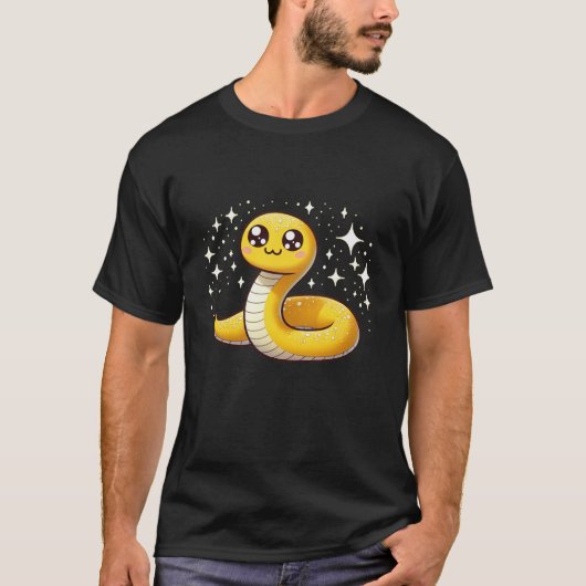 Banana Ball Python Niedlich Kawaii Design T-Shirt (Vorderseite)