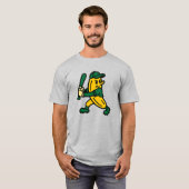 Banana Baseball Player Cartoon Mascot Spaß T-Shirt (Vorne ganz)