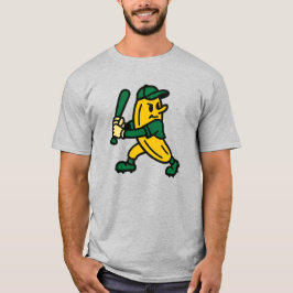 Banana Baseball Player Cartoon Mascot Spaß T-Shirt