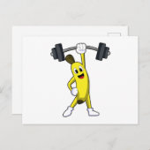 Banana bei Strandtraining mit Barbell Postkarte (Vorne/Hinten)