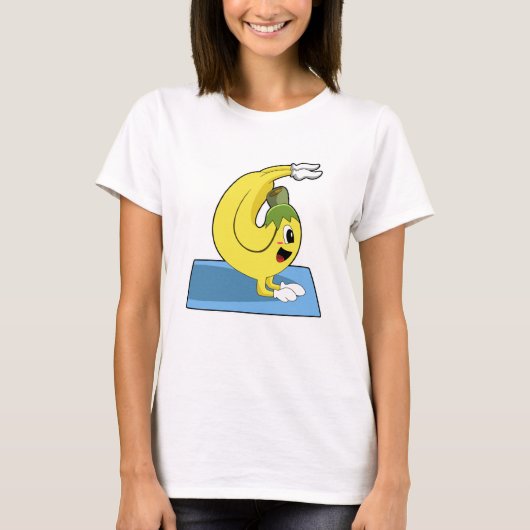 Banana bei Yoga auf Yoga-Matte T-Shirt (Vorderseite)