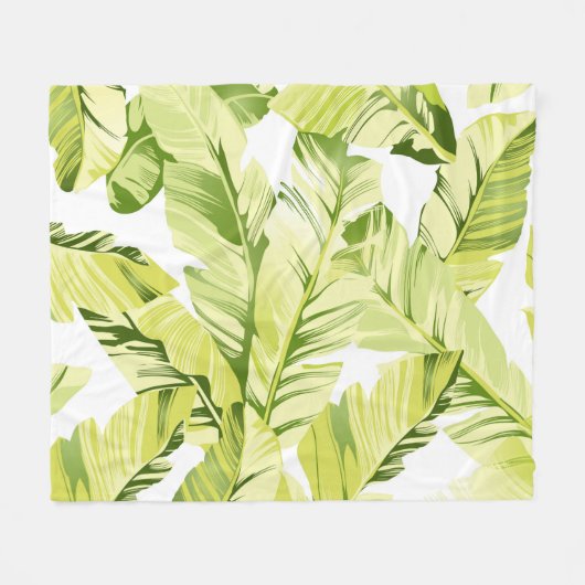 Banana-Blätter 4 Fleecedecke (Vorderseite (Horizontal))