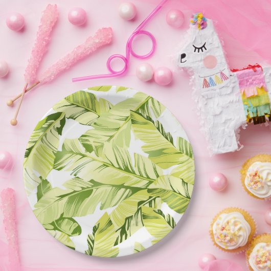 Banana-Blätter 4 Pappteller (Party)