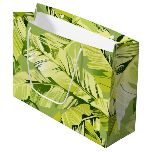 Banana-Blätter 5 Große Geschenktüte (Vorderseite Schrägansicht)