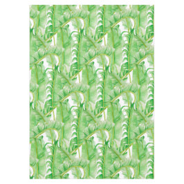 Banana-Blätter auf einem Tablecloth Tischdecke