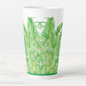 Banana-Blätter auf einer großen Latte-Tasse Milchtasse (Vorderseite)