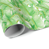 Banana-Blätter auf einer Umschlagpapier-Rolle Geschenkpapier (Rolleneckpunkt)