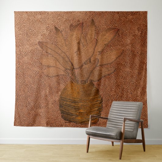 Banana-Blätter Kupfer-Look Tapest Wandteppich (Beispiel (Horizontal))