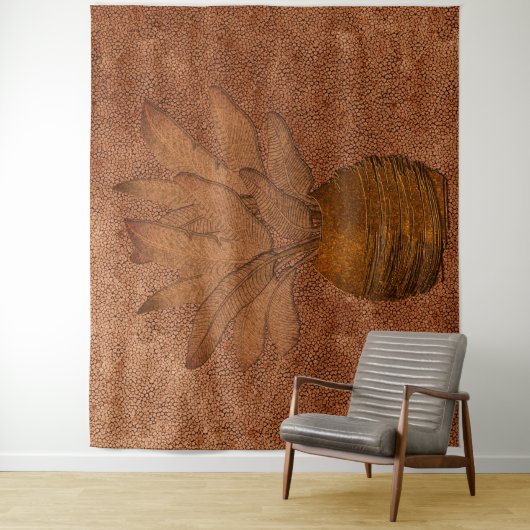 Banana-Blätter Kupfer-Look Tapest Wandteppich (Beispiel)