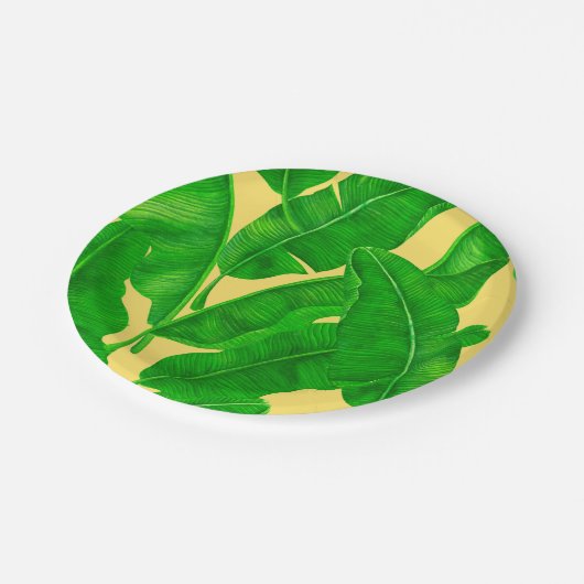 Banana-Blätter Pappteller (Schrägansicht)
